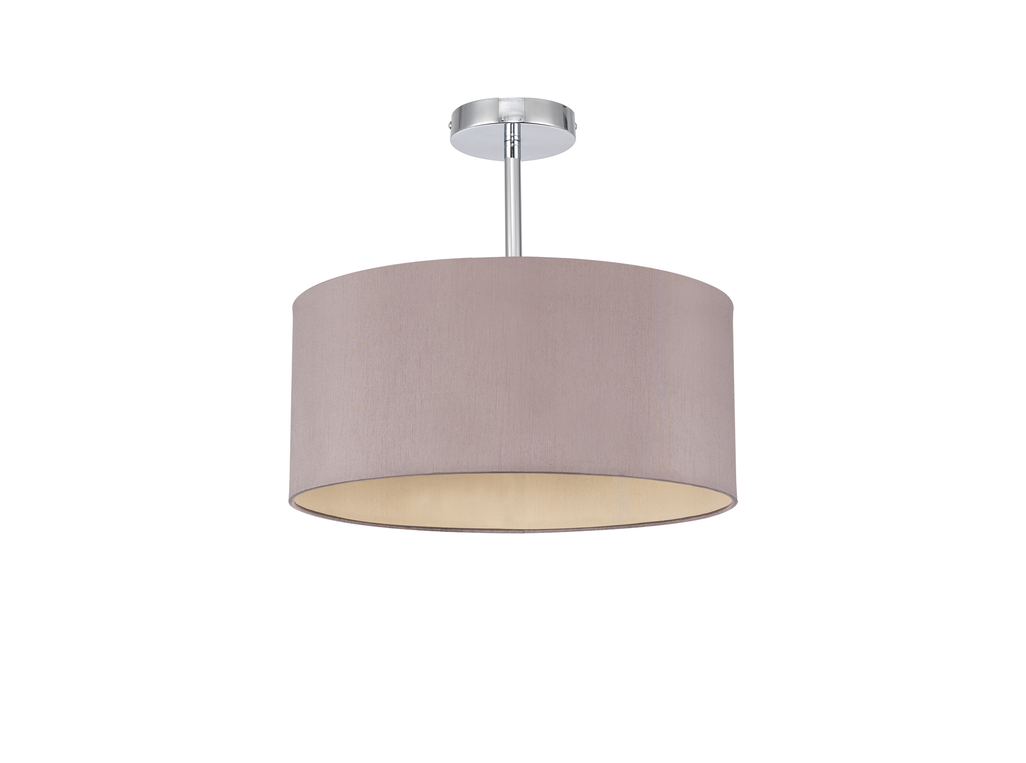 Baymont 40cm Semi Flush 1 Light Polished Chrome, Taupe/Halo Gold DK0089  Deco Baymont